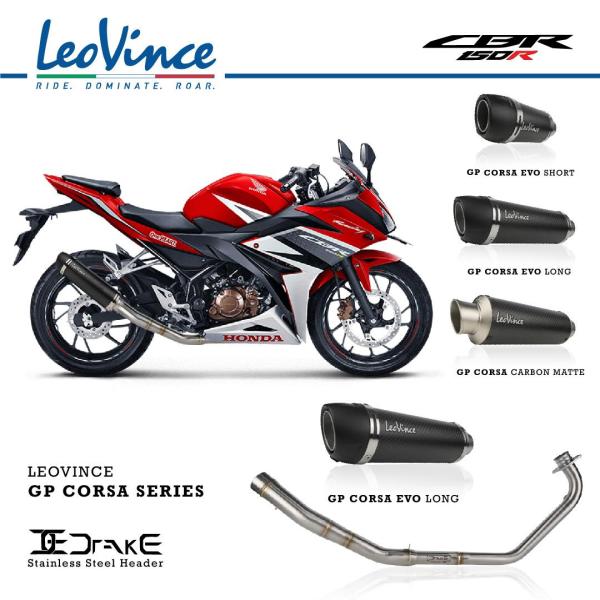 Leovince Knalpot Racing Fullsystem Honda CBR 150 K45G / CBR 150 K45R with Drake Header Stainless Original
