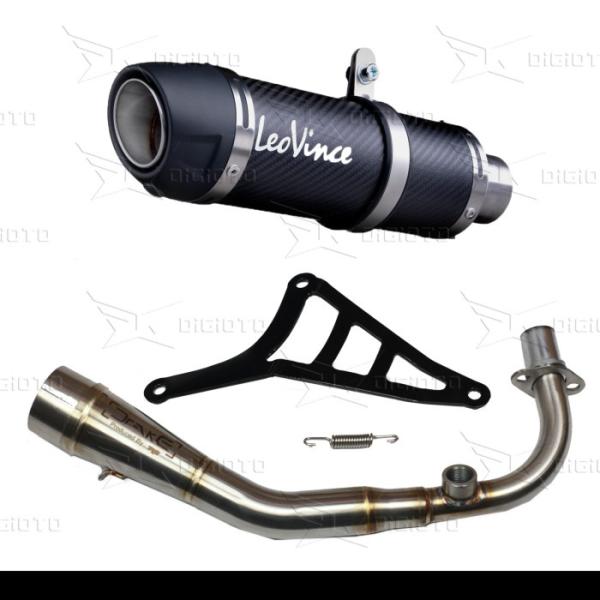 Leovince Knalpot Racing Fullsystem Vespa Modern Iget with Drake Header Stainless Original
