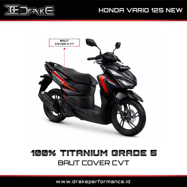 Drake Titanium Baut Cover CVT Honda Vario 125 New 2026 Grade 5 Original