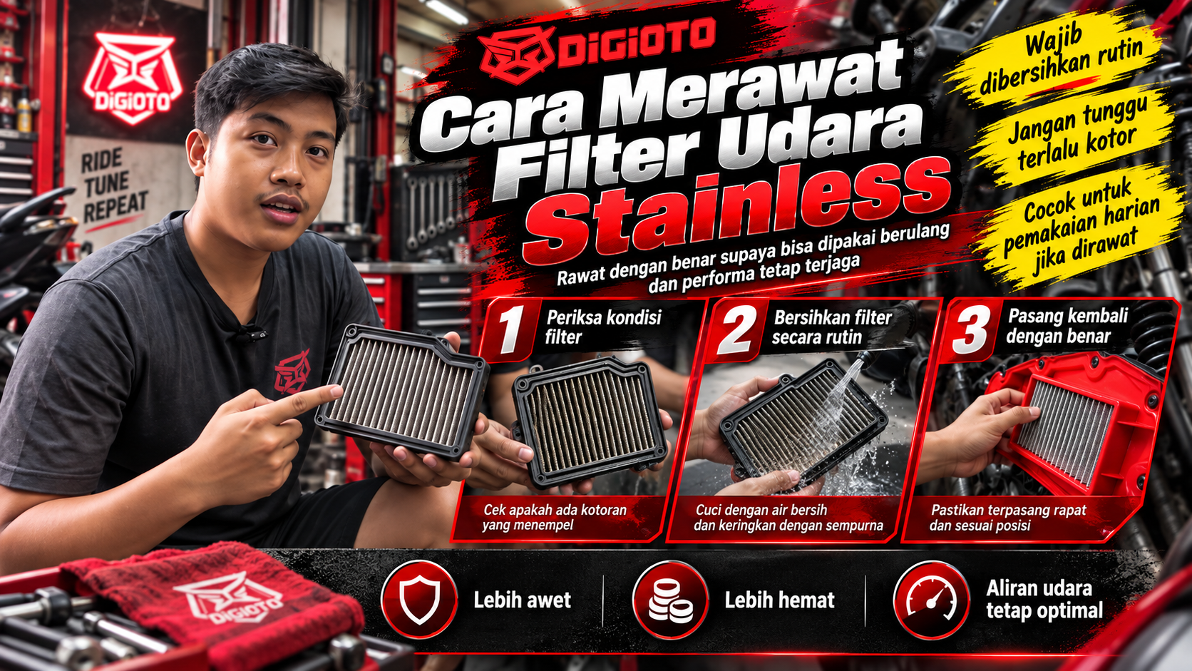 cara merawat filter udara
