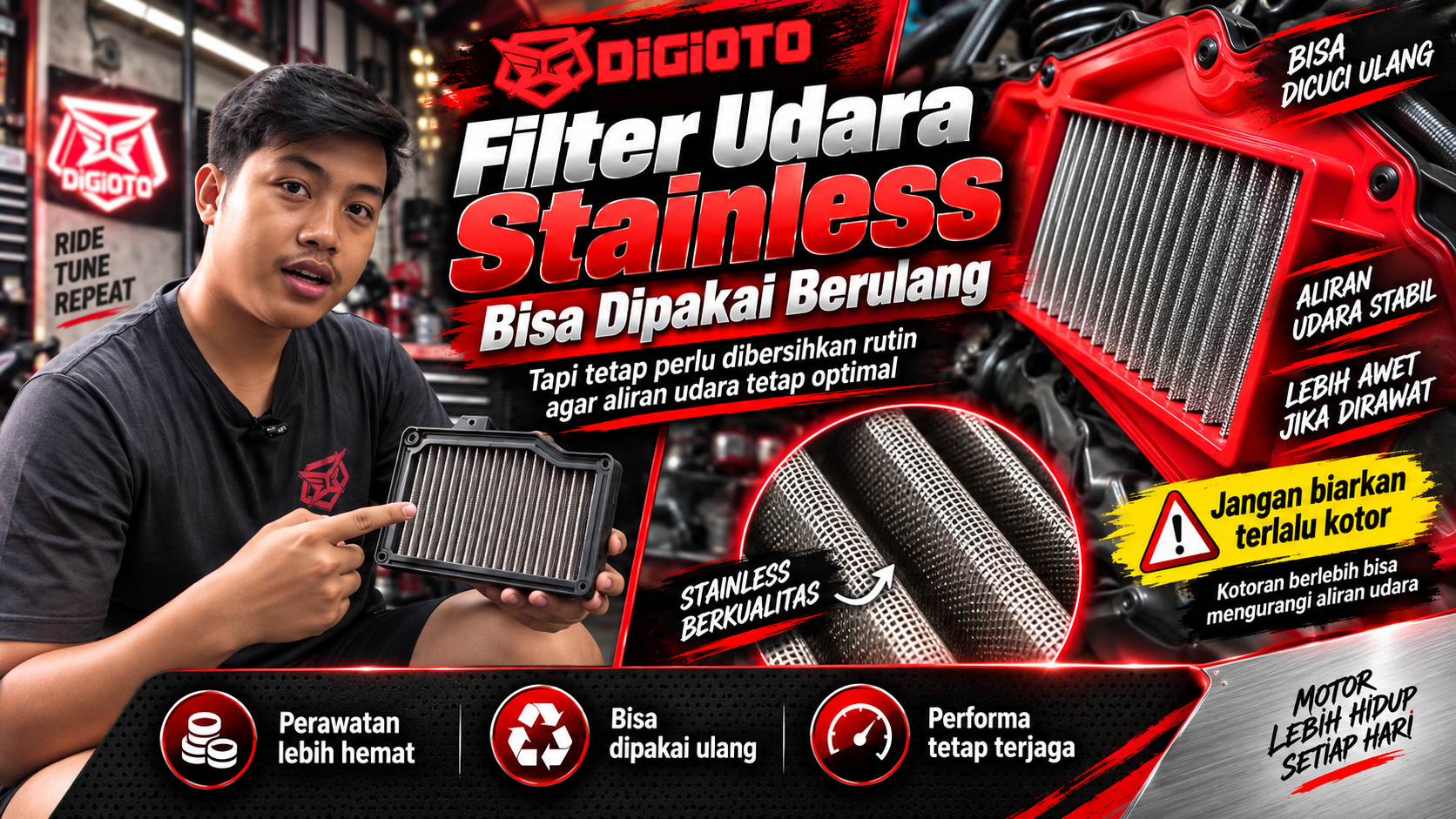 filter udara stainless