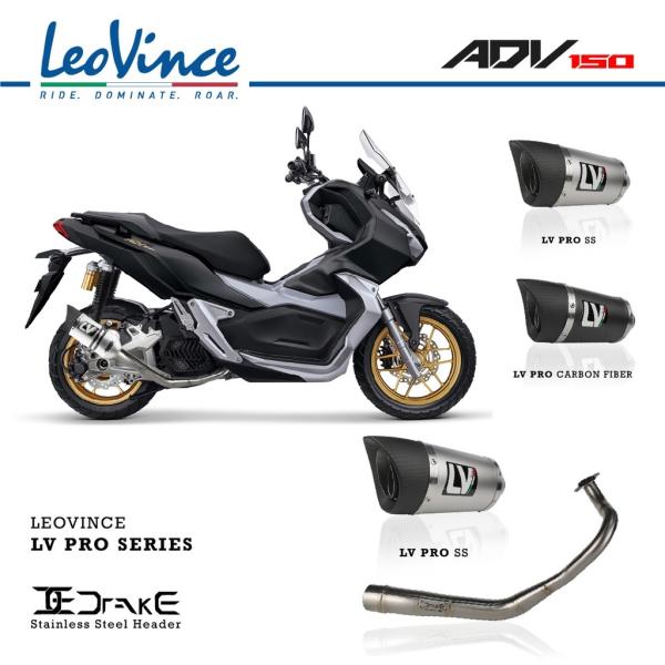 Leovince Knalpot Racing Fullsystem Honda ADV150 150 with Drake Header Stainless Original