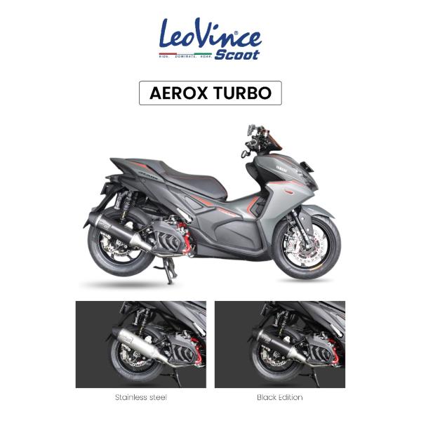 Knalpot Racing Matic Leovince LV Scoot Fullsystem Yamaha Nmax New Neo Turbo Aerox New Alpha Turbo with Drake Header Stainless Original