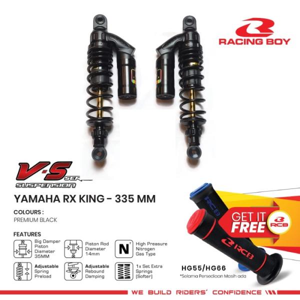 Shock Shockbreaker Racing Boy RCB VS Premium Black Series RX King Universal Bebek 335mm