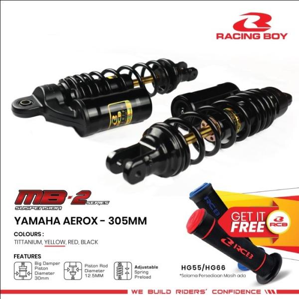Shock Shockbreaker Racing Boy RCB MB-2 Premium Black Series Aerox / Nmax New 305mm