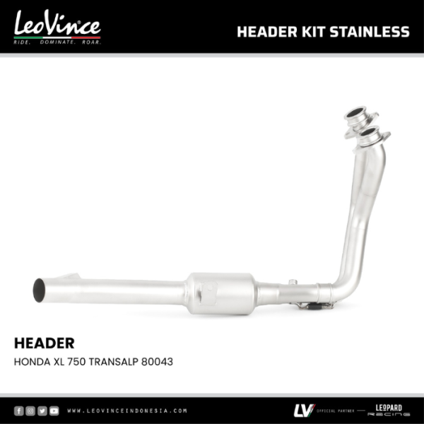 Header Kit Stainless Leovince Leheran Knalpot Honda XL 750 Transalp '23-'24 Orginal