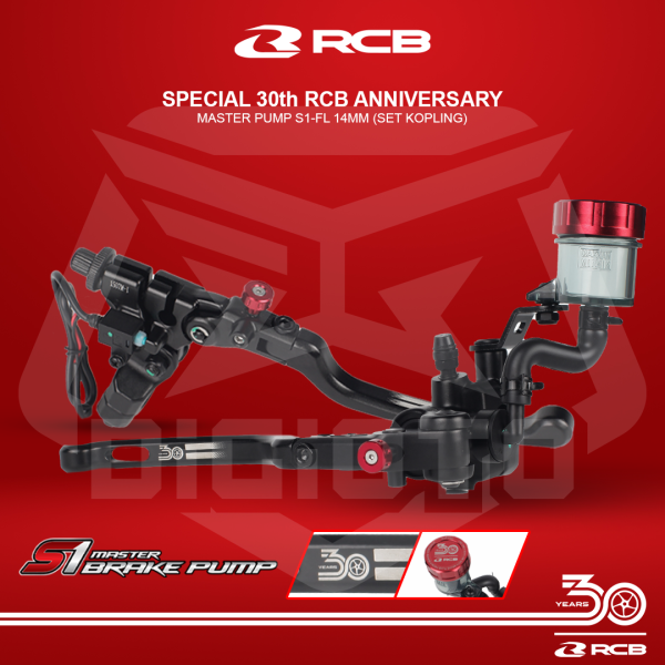 Paket Master Rem RCB S1-FL 14mm Kanan + Master Kopling S2 Cable Only 30th Anniversary Special Edition