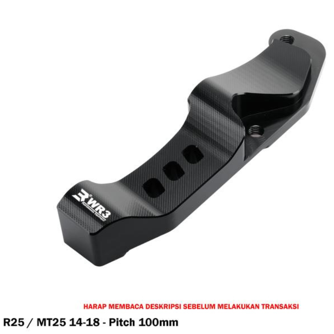 Braket Bracket Kaliper Radial Depan WR3 R25 MT25 MT 25 Old '14-18 Pitch 100mm
