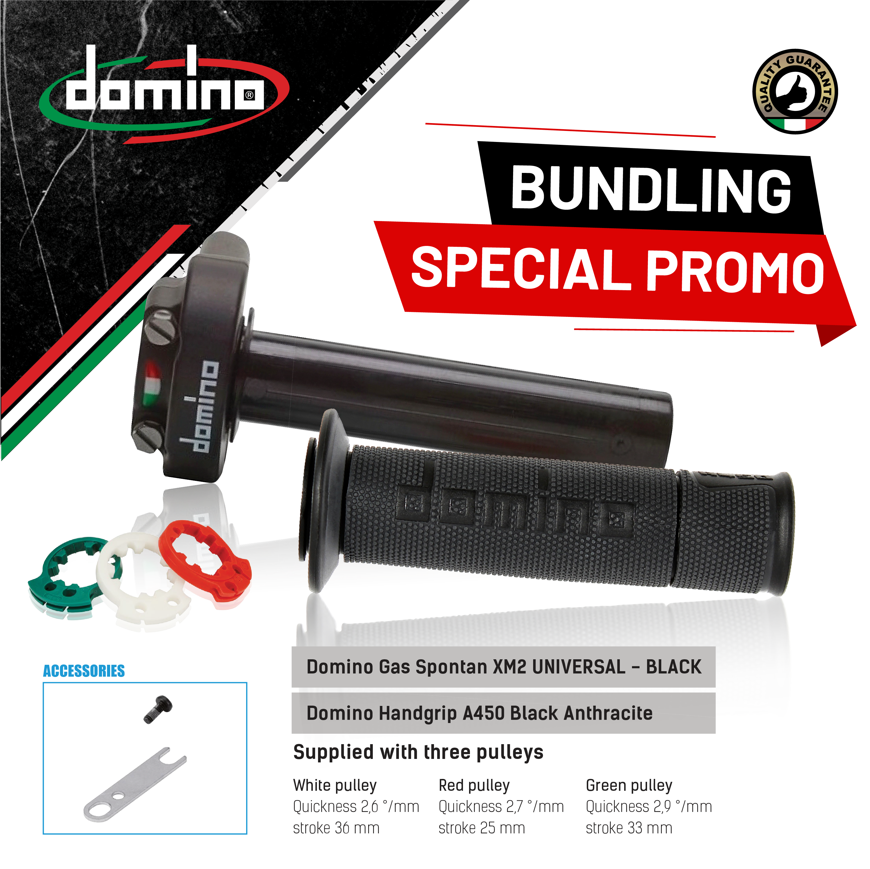 SPECIAL PROMO BUNDLING Gas Spontan Domino XM2 Black & Handgrip Domino A450 Anthracite